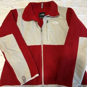 The North Face Red and Gray Fleece Jacket